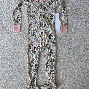 Honest floral footie one piece pajamas